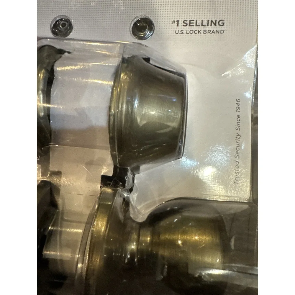 Kwikset Tylo Antique Brass Entry Knob and Double Cylinder Deadbolt‎ Combo 695t 5